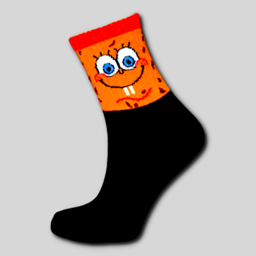 Спонджбоб Модерни Чорапи с картинка на анимационен герой Оранжев