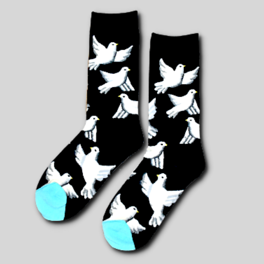 Модерни Шарени Чорапи с картинка на животни Гълъби